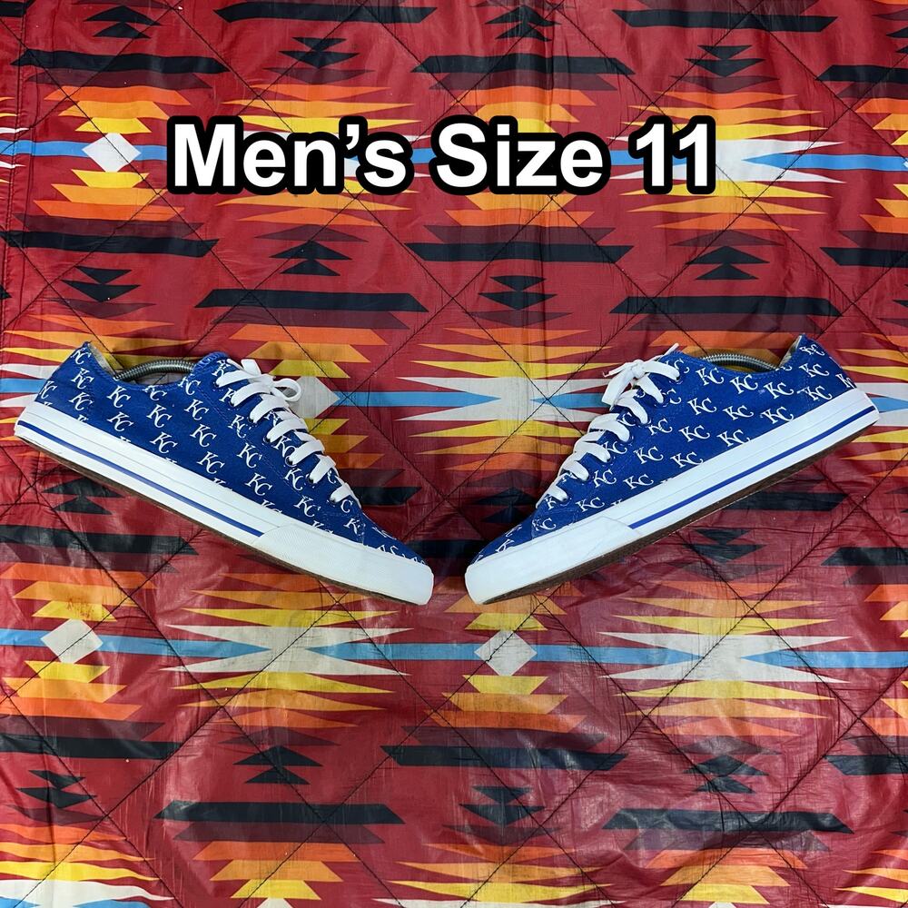 MLB Kansas City Royals Unisex Blue Sneakers Shoes Men Size 11 Women Size 12.5